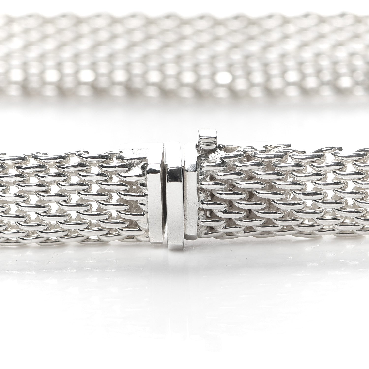 Tiffany Sterling Silver Somerset Mesh Necklace 4 of 7