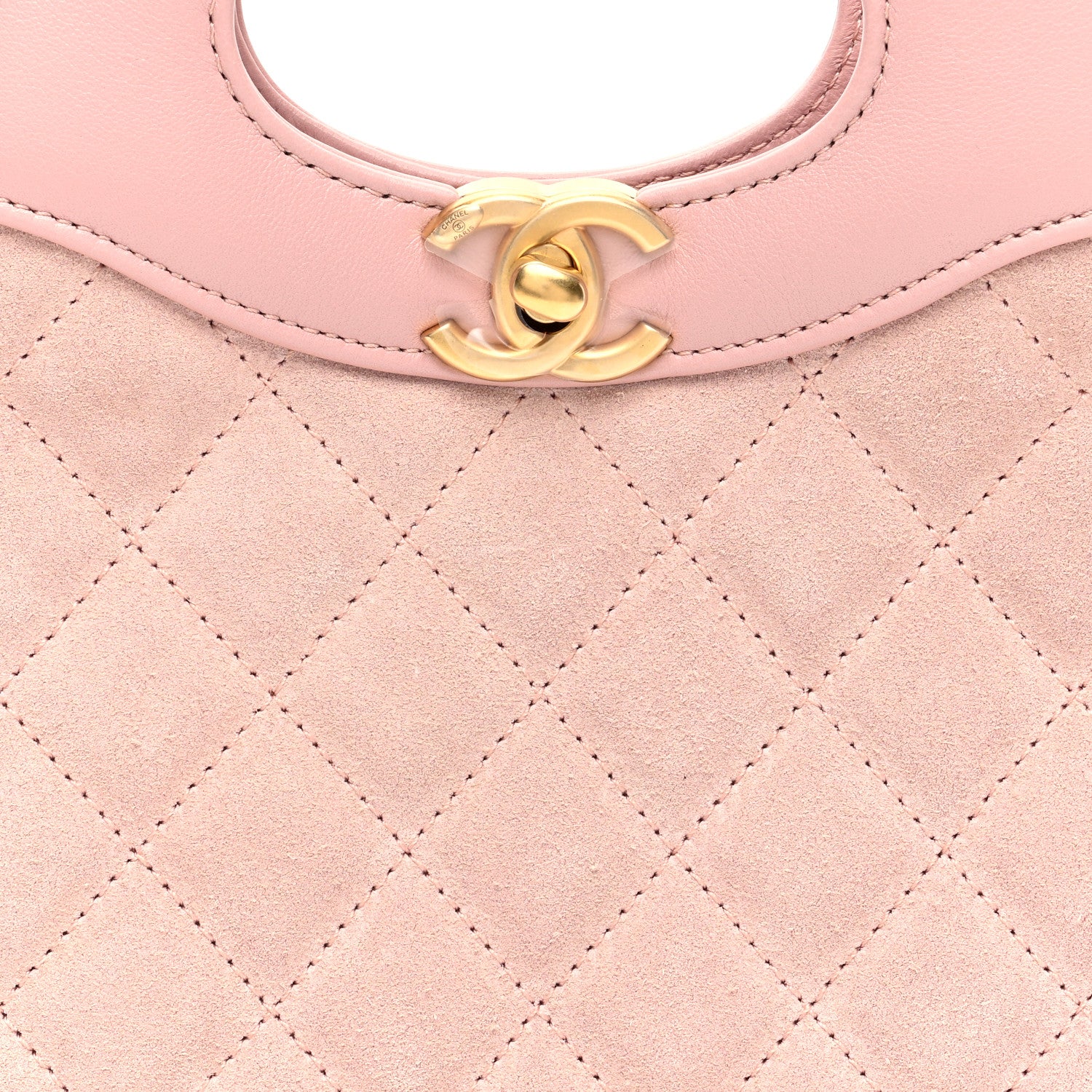 Chanel Calfskin Suede Quilted Mini 31 Shopping Bag Light Pink 8 of 10