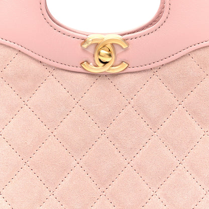 Chanel Calfskin Suede Quilted Mini 31 Shopping Bag Light Pink 8 of 10