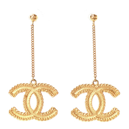 Chanel CC Drop Earrings Matte Gold 1 of 4