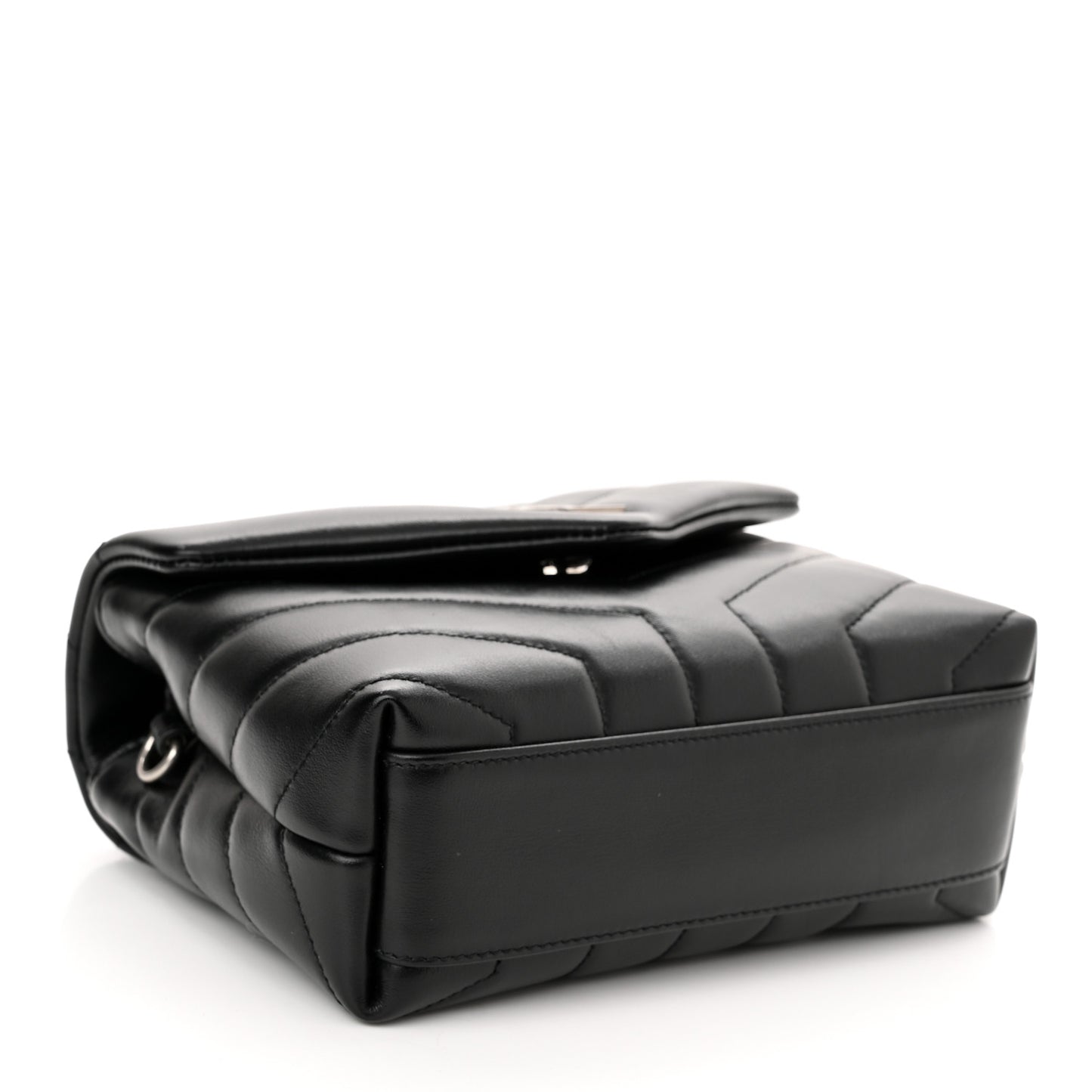 Calfskin Y Quilted Monogram Toy Loulou Crossbody Bag Black