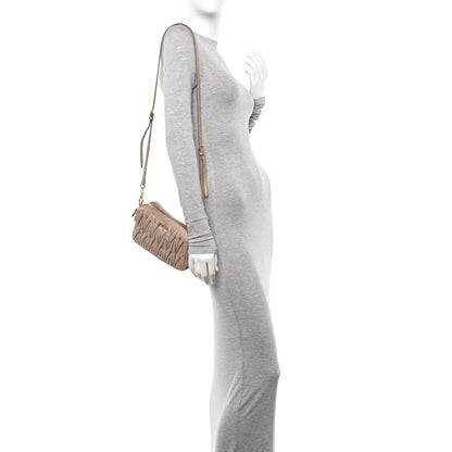 Miu Miu Nappa Matelasse Double Zip Shoulder Bag Cammeo 2 of 13