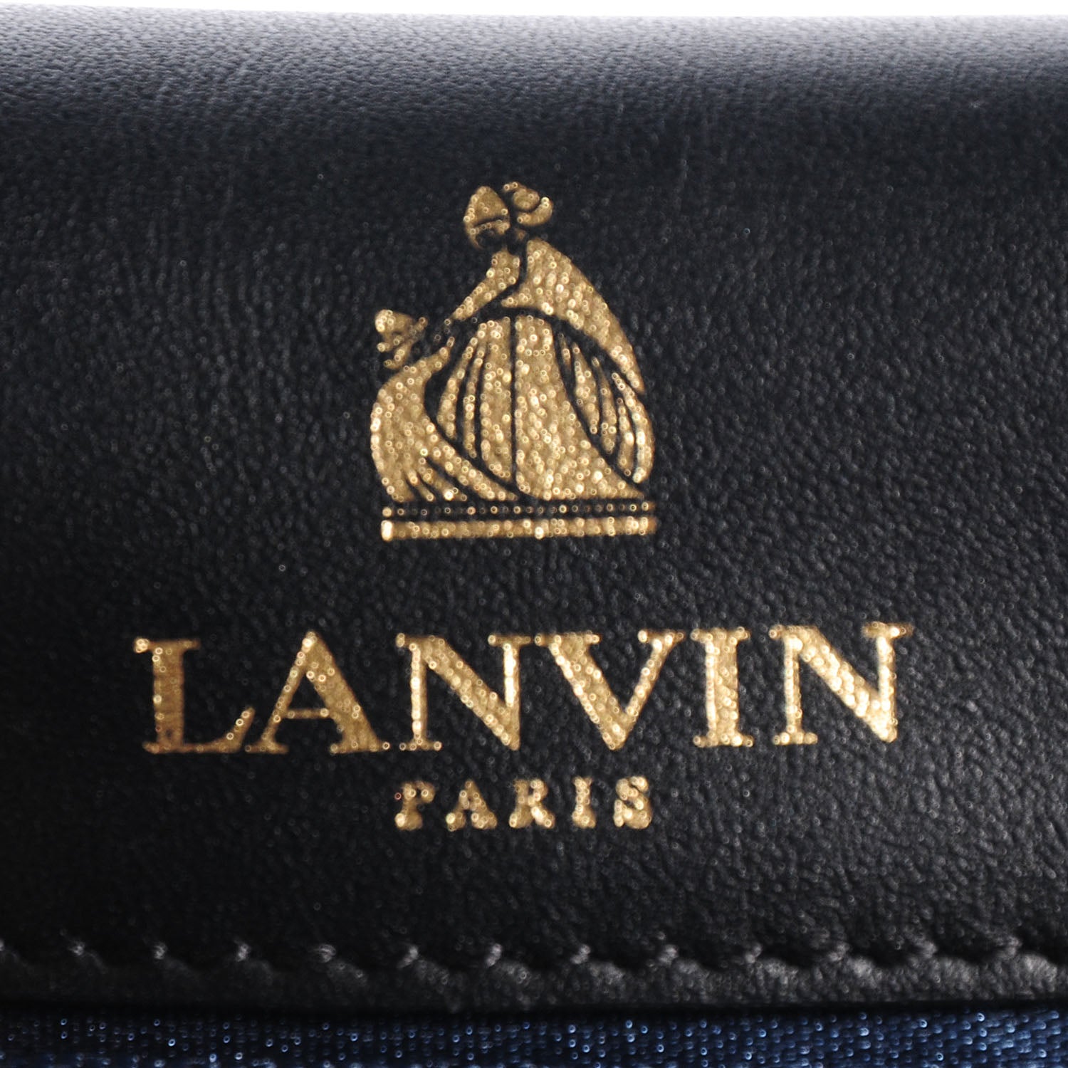 Lanvin Snakeskin Large Happy Shoulder Bag Bleu Nuit 6 of 9