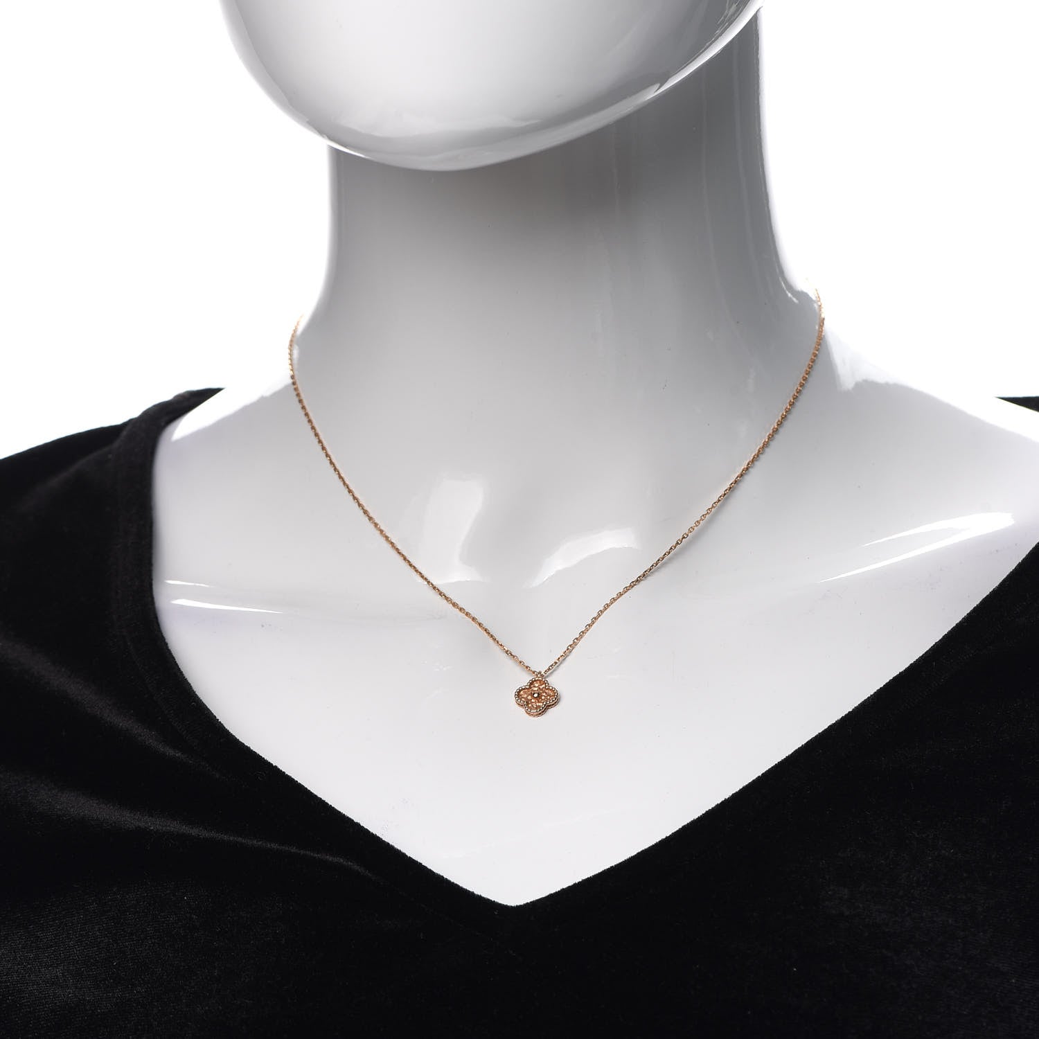 Van Cleef & Arpels 18K Rose Gold Sweet Alhambra Pendant Necklace 2 of 8