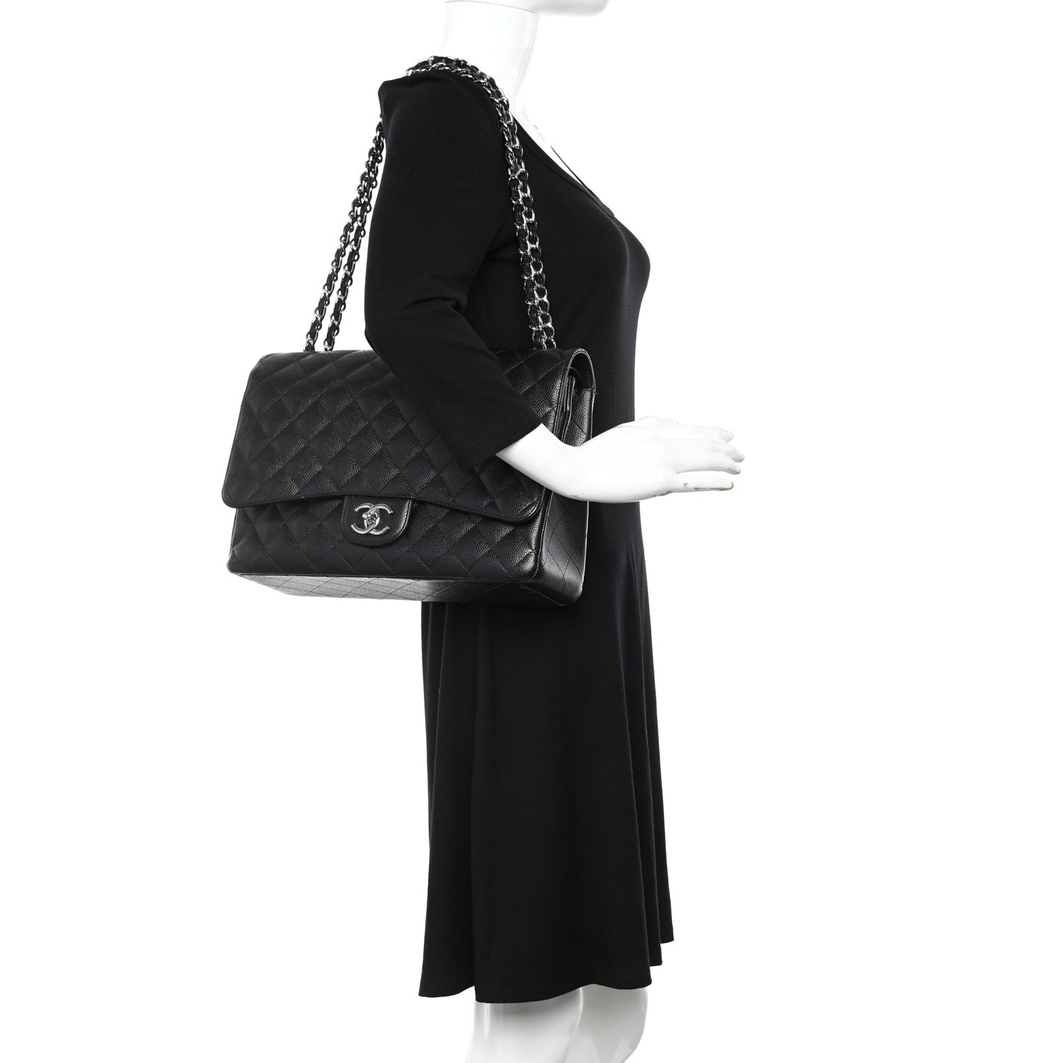 Chanel Caviar Quilted Maxi Double Flap Black 2 of 17