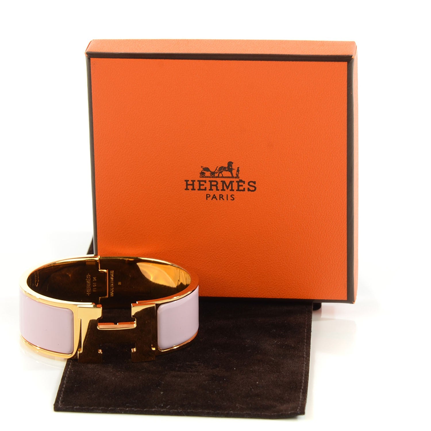 Hermes Enamel Wide Clic Clac H Bracelet PM Rose Dragee 5 of 5