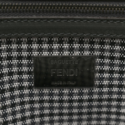 Fendi Wool Vitello King Houndstooth FF Embroidered Baguette Grigio Anthracite 5 of 7