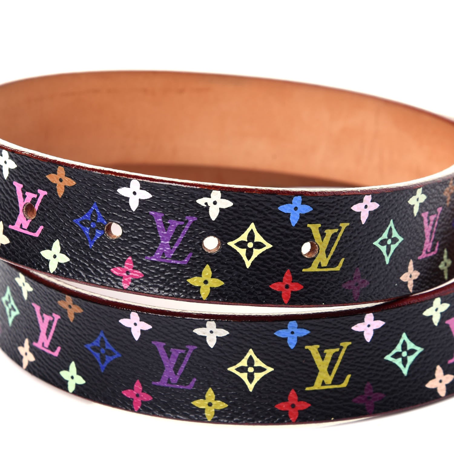 Louis Vuitton Monogram Multicolor LV Cut Reversible Belt 80 32 Black 3 of 9