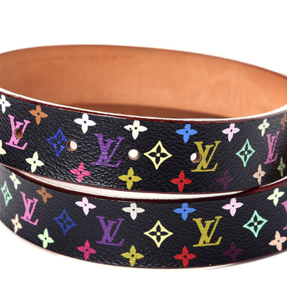 Louis Vuitton Monogram Multicolor LV Cut Reversible Belt 80 32 Black 3 of 9
