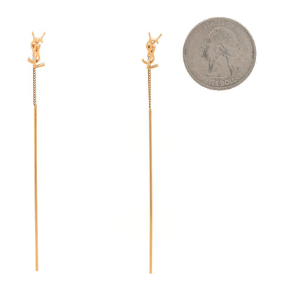 Saint Laurent Metal Opyum Drop Earrings Gold 2 of 3