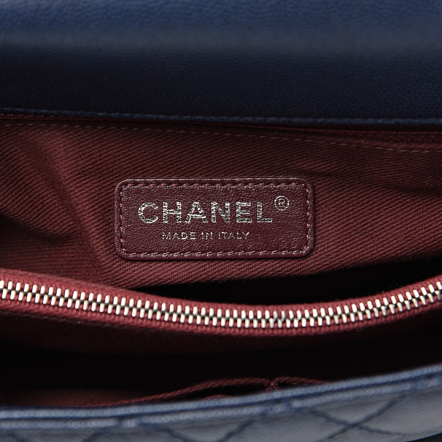 Chanel Caviar Quilted Medium Coco Handle Flap Navy Blue 5 of 9