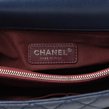 Chanel Caviar Quilted Medium Coco Handle Flap Navy Blue 5 of 9