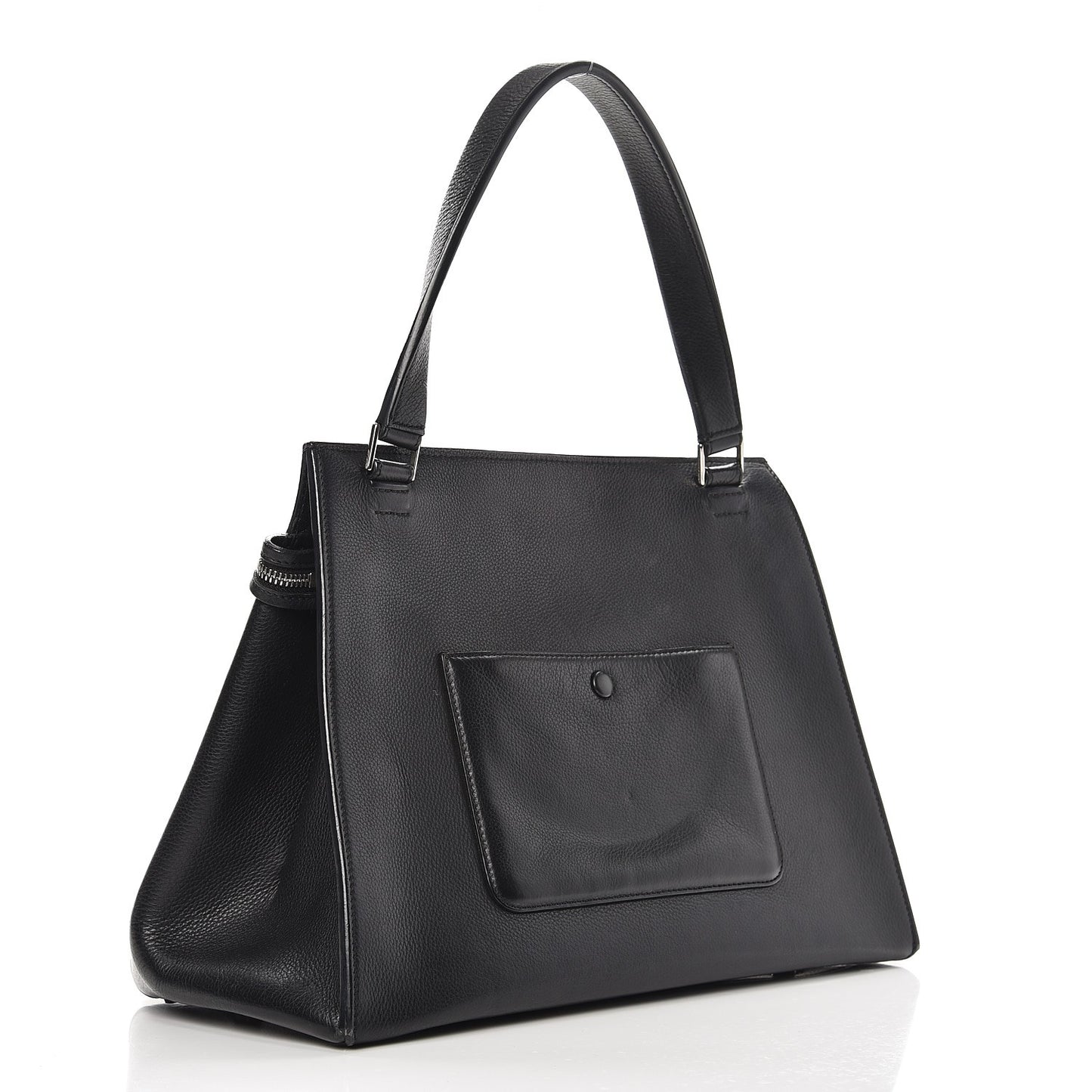 Supple Calfskin Medium Edge Shoulder Bag Black