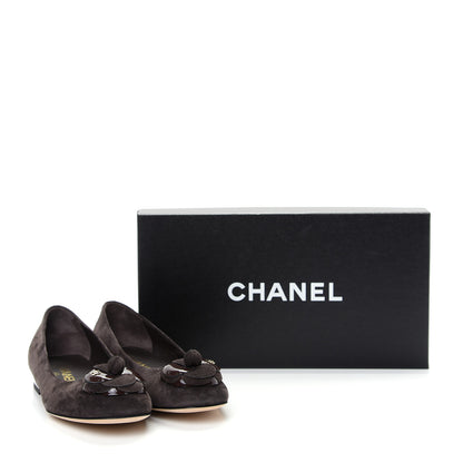 Chanel Suede Patent Camellia CC Ballerina Flat 36.5 Brown 11 of 11