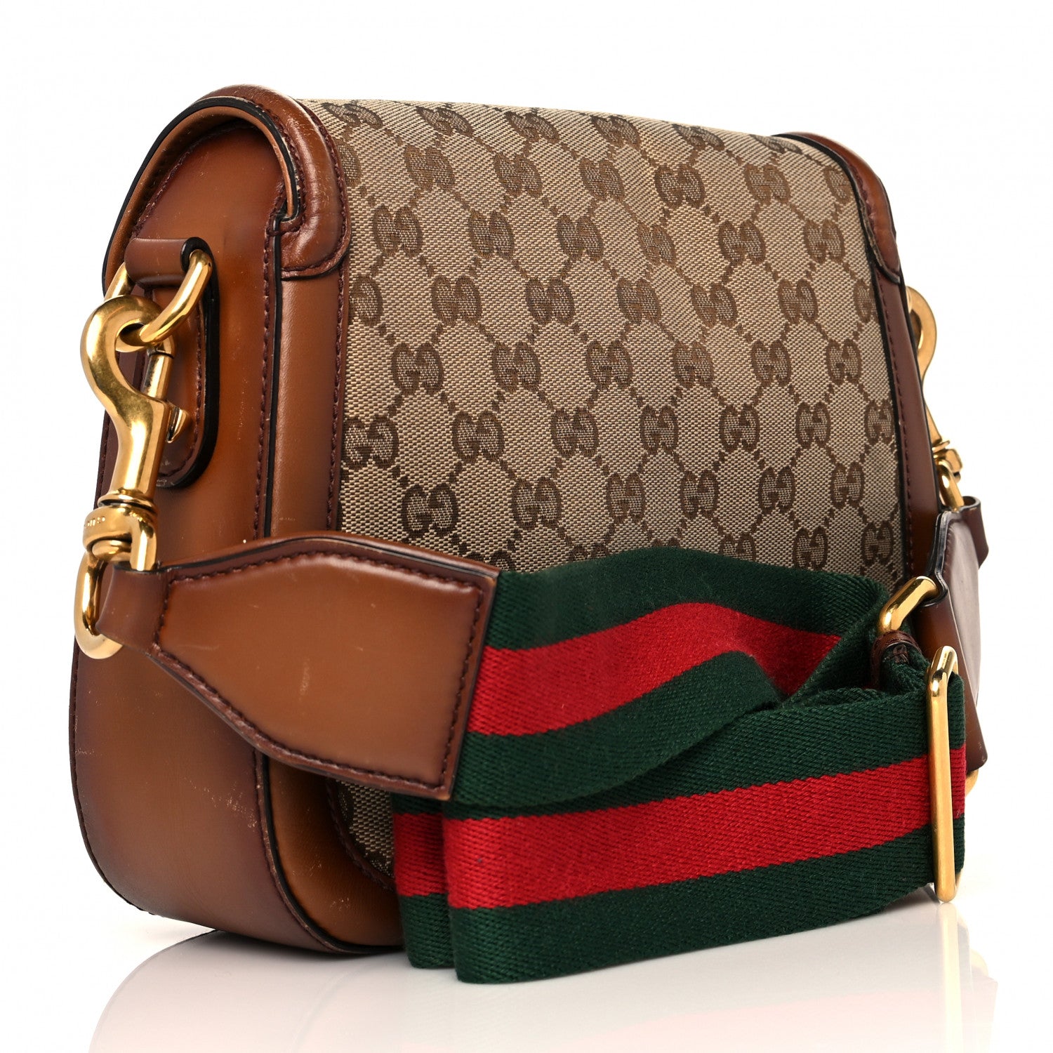 Gucci Monogram Medium Lady Web Shoulder Bag Beige Cuir 3 of 24