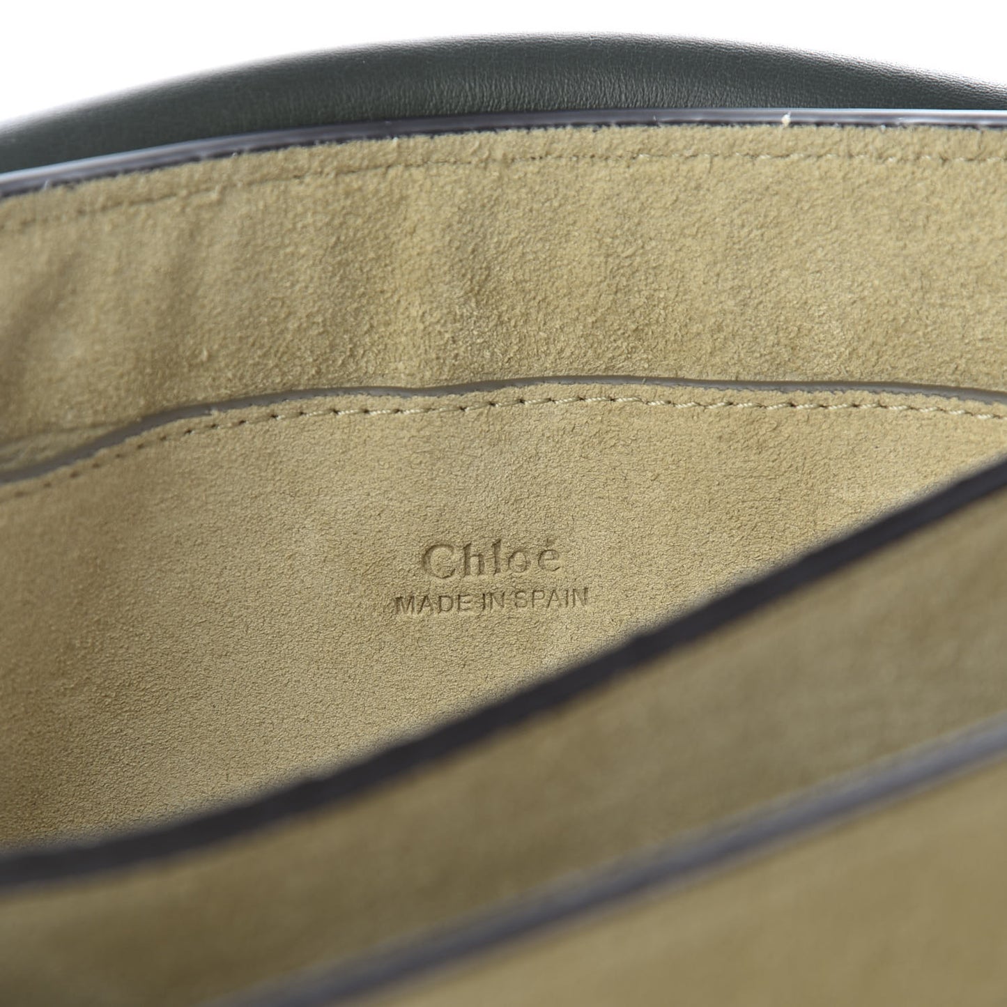 Suede Calfskin Small Faye Shoulder Bag Deep Forest