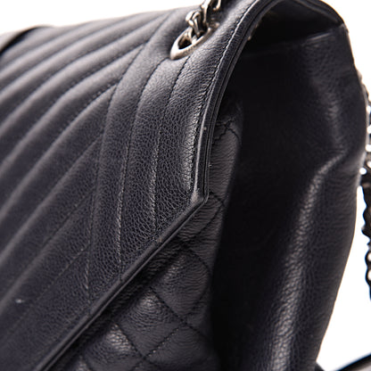 Saint Laurent Calfskin Mixed Matelasse Triquilt Large Monogram Envelope Satchel Deep Marine 23 of 25