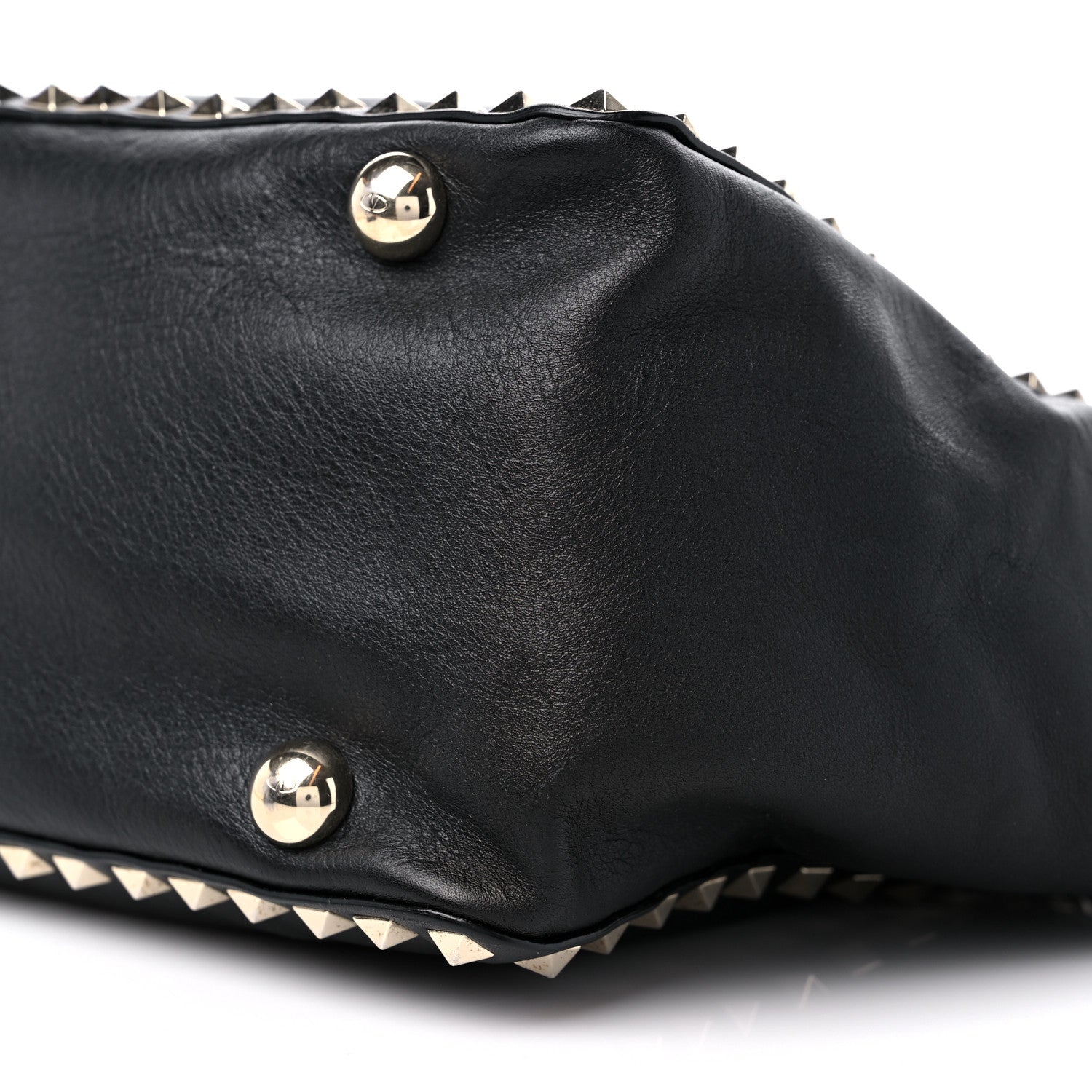 Valentino Garavani Vitello Medium Rockstud Tote Black 9 of 12