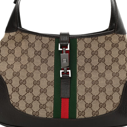 Gucci Monogram Web Jackie O Hobo Dark Brown 7 of 11