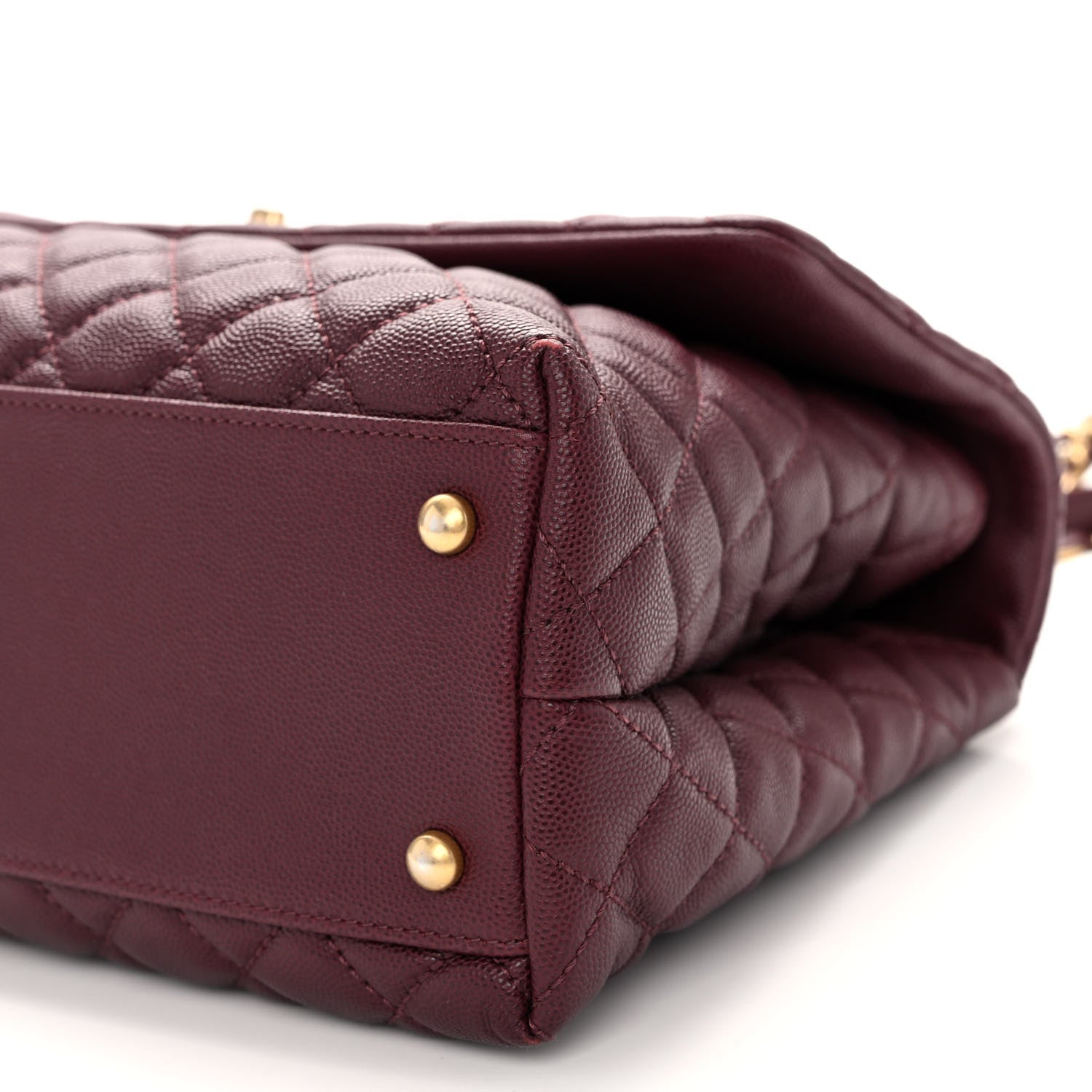 Chanel Caviar Lizard Quilted Medium Coco Handle Flap Burgundy 10 of 11