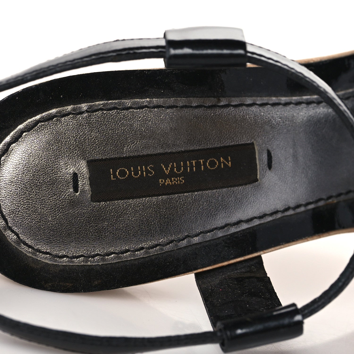 Louis Vuitton Monogram Idylle Patent Bow Wooden Sandals 36 Fusain 8 of 9