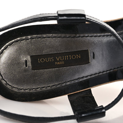 Louis Vuitton Monogram Idylle Patent Bow Wooden Sandals 36 Fusain 8 of 9
