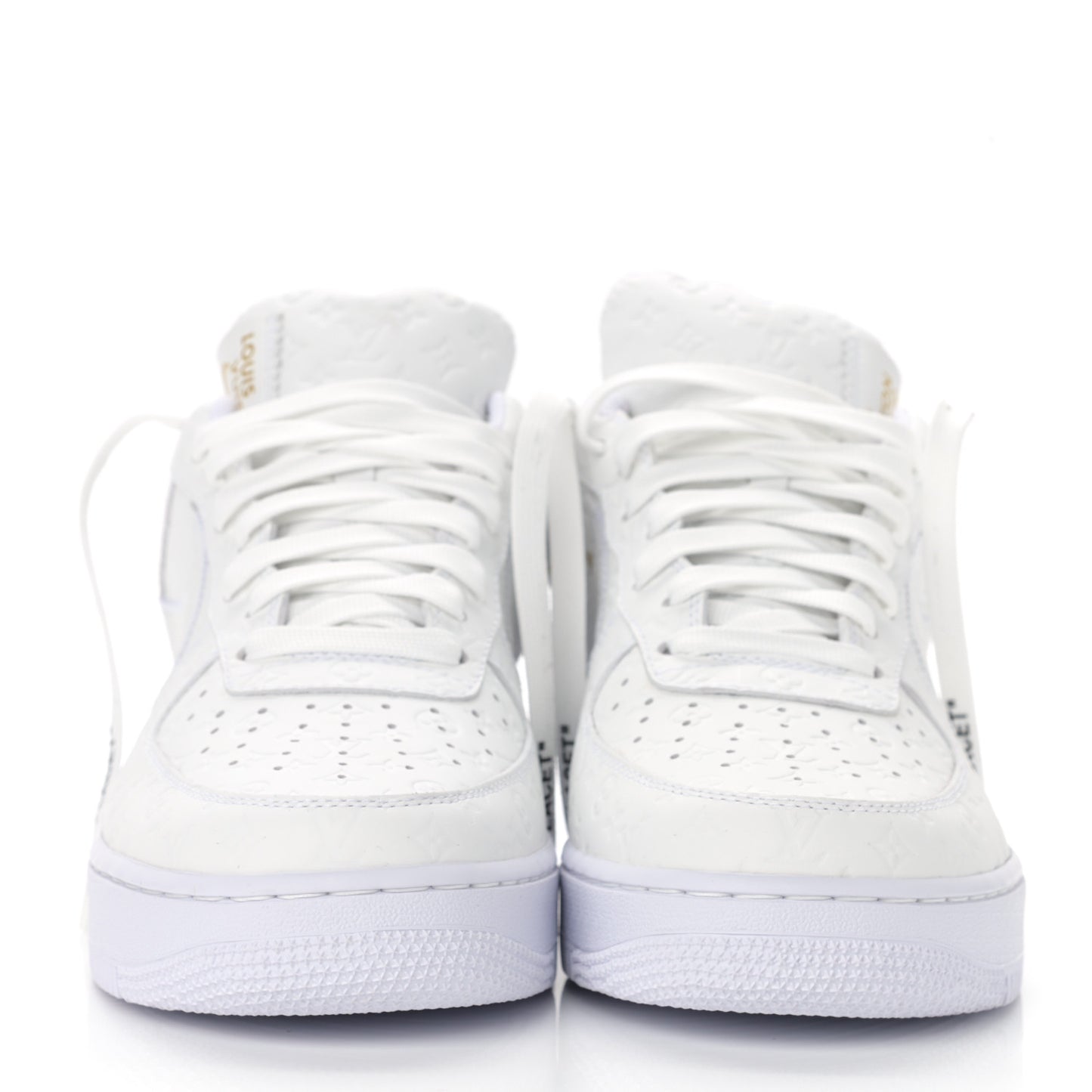 X NIKE AIR FORCE 1 Calfskin Monogram Mens Low Top Sneakers 9 White