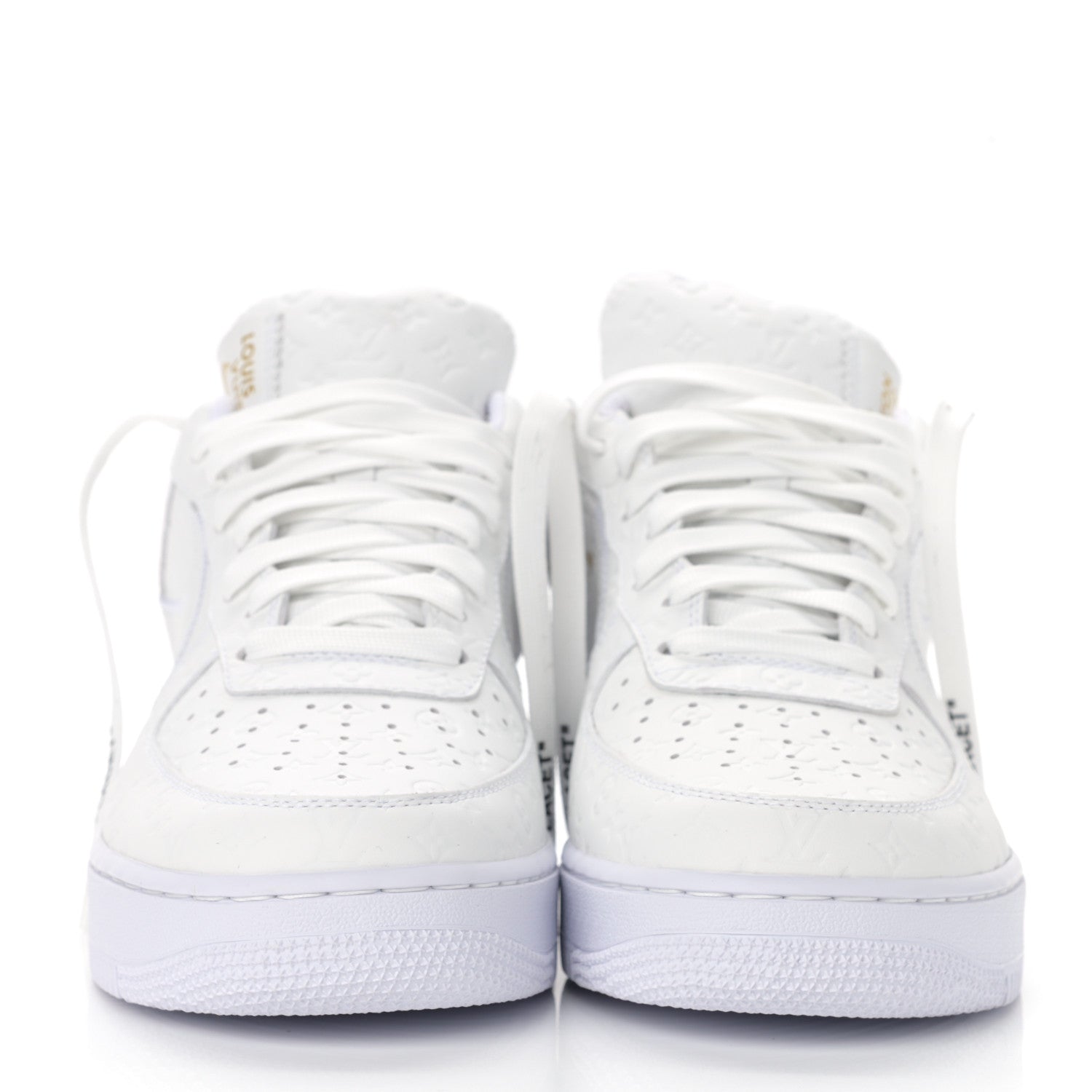Louis Vuitton X NIKE AIR FORCE 1 Calfskin Monogram Mens Low Top Sneakers 9 White 3 of 17