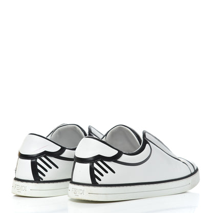 Fendi X JOSHUA VIDES Nappa Rockoclick Slip On Sneakers 37.5 Snow White Black 4 of 20