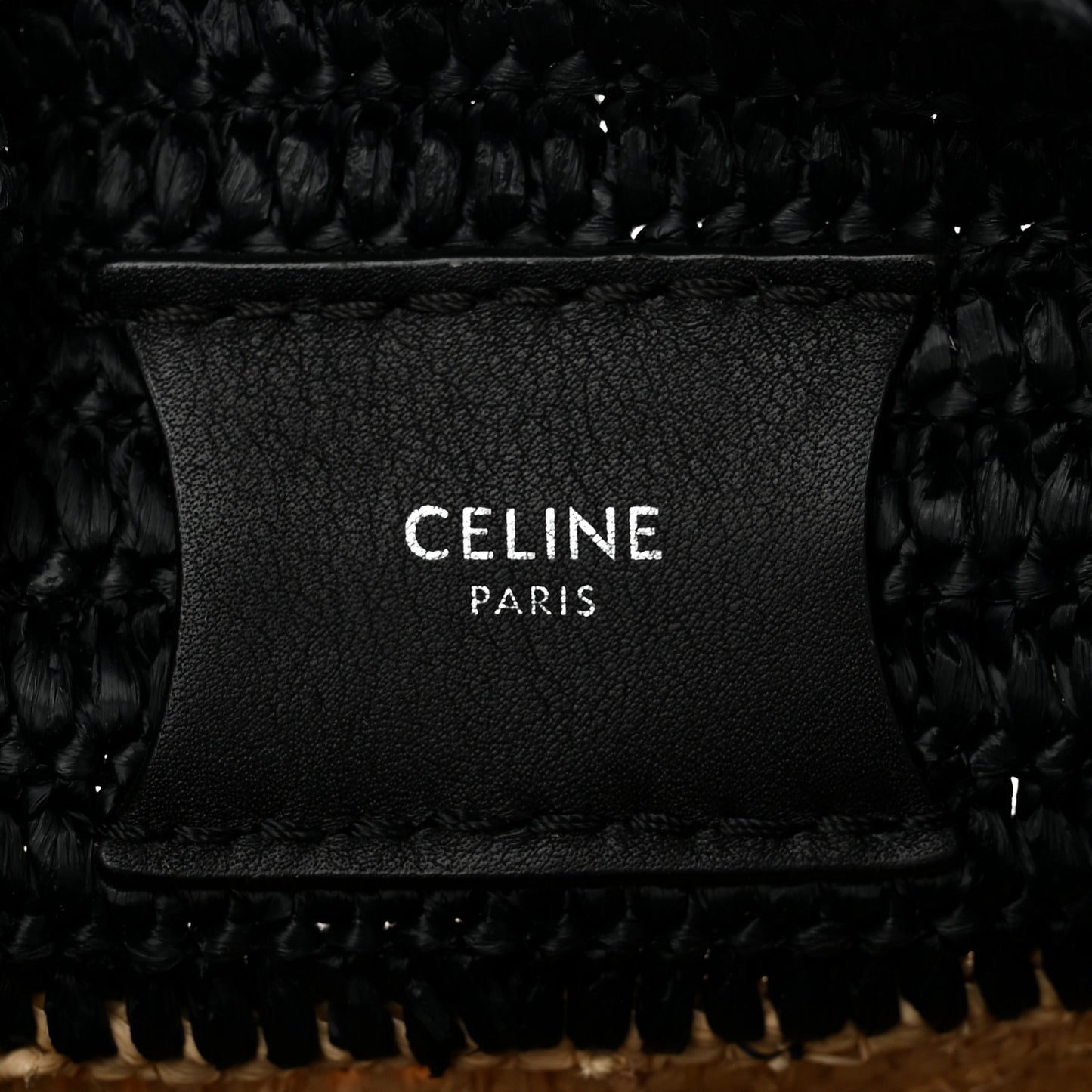 Raffia Calfskin Nano Big Bag Bucket Black Natural