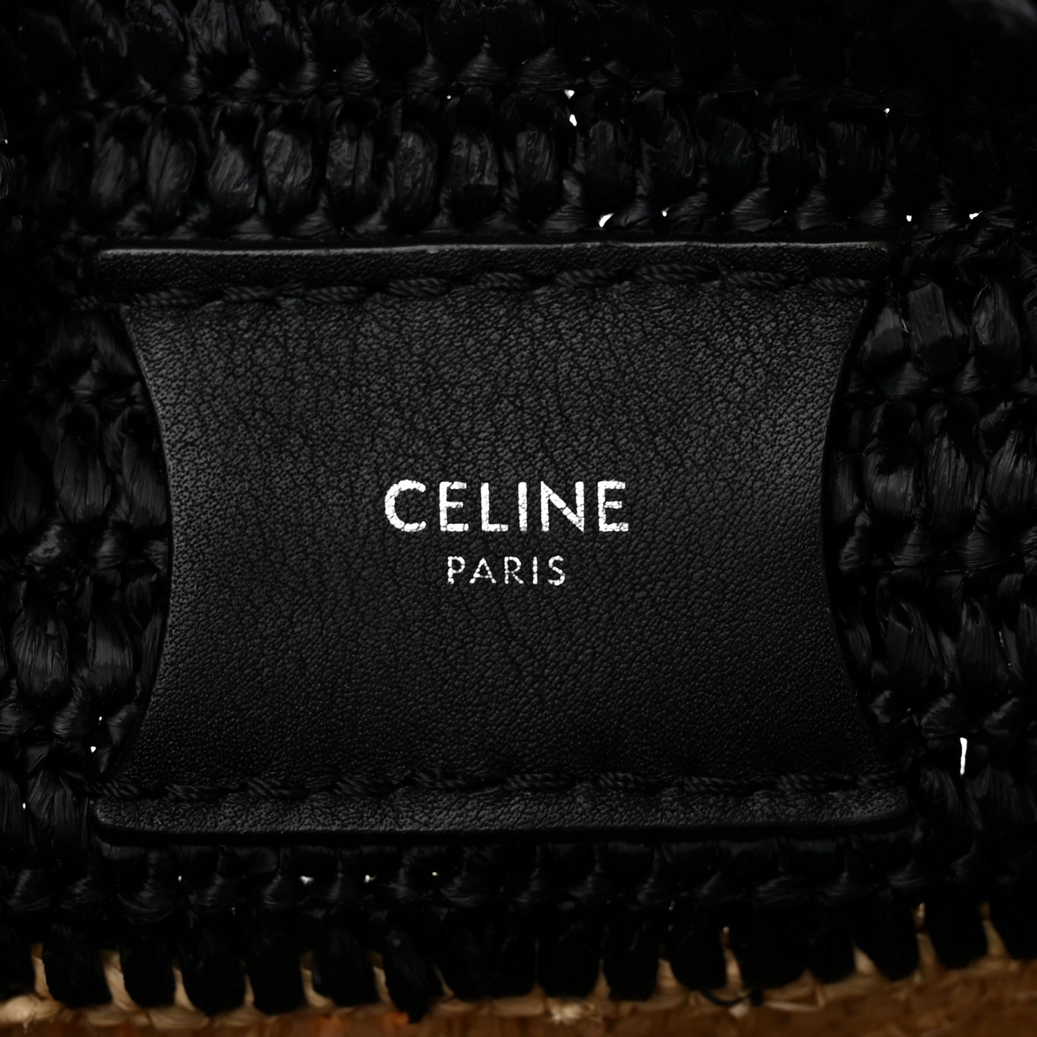 Celine Raffia Calfskin Nano Big Bag Bucket Black Natural 6 of 10
