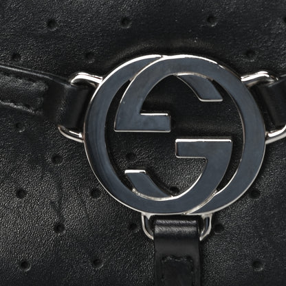 Gucci Calfskin Perforated GG Pochette Black 17 of 19