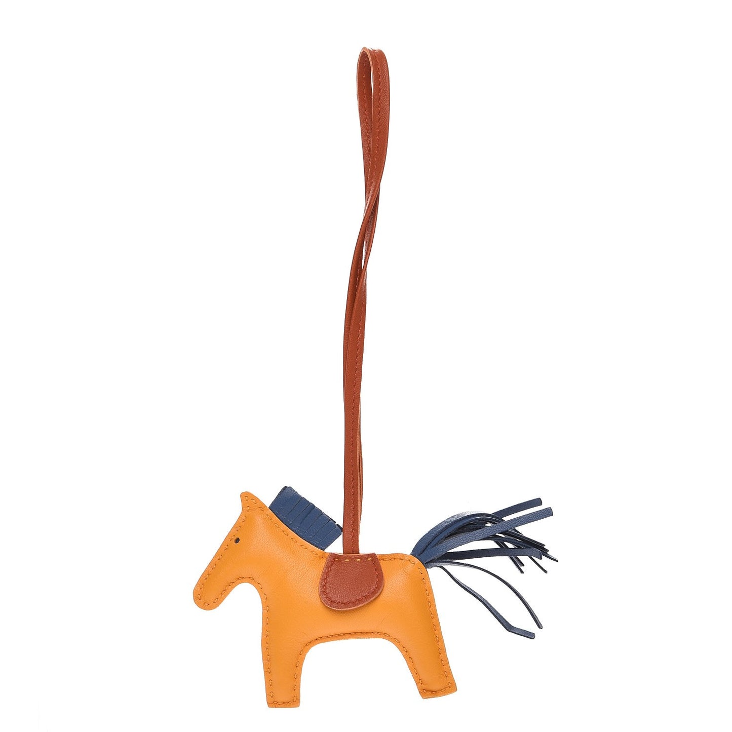 Milo Lambskin Grigri Rodeo Horse Bag Charm PM Jaune D'Or Bleu Agate Cornaline