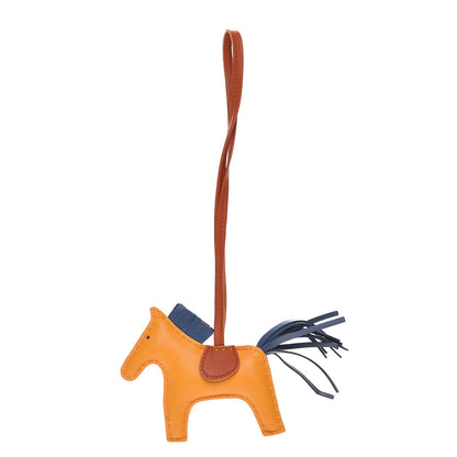 Hermes Milo Lambskin Grigri Rodeo Horse Bag Charm PM Jaune D'Or Bleu Agate Cornaline 1 of 4