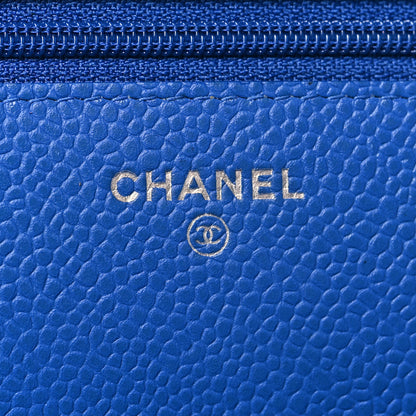 Chanel Caviar Quilted Wallet on Chain WOC Blue 6 of 12