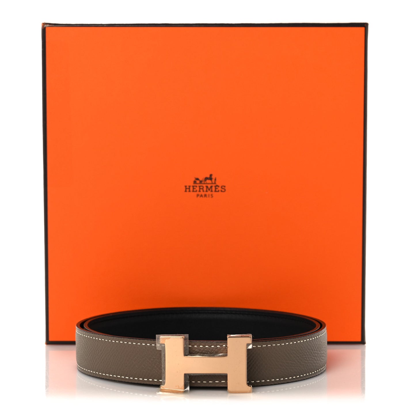 Swift Epsom 24mm Mini Constance H Belt 75 Etoupe Black