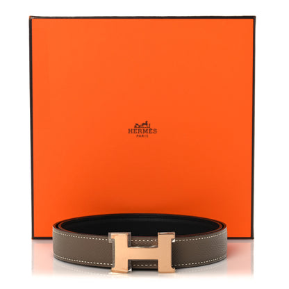 Hermes Swift Epsom 24mm Mini Constance H Belt 75 Etoupe Black 6 of 6