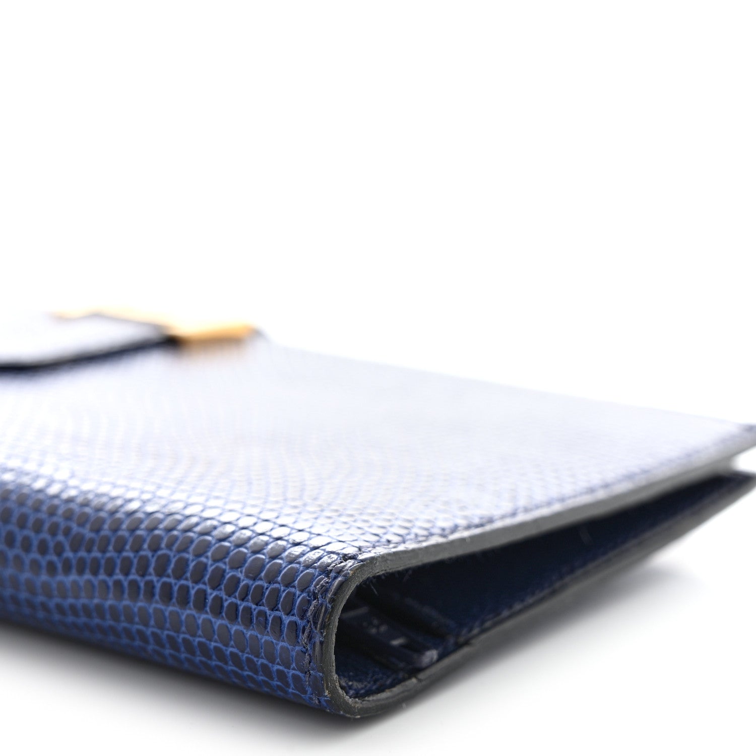 Hermes Lizard Bearn Gusset Wallet Bleu Saphir 12 of 17
