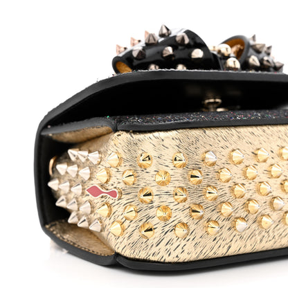 Christian Louboutin Glitter Calfskin Spikes Sweety Charity NV Crossbody Gold 8 of 9