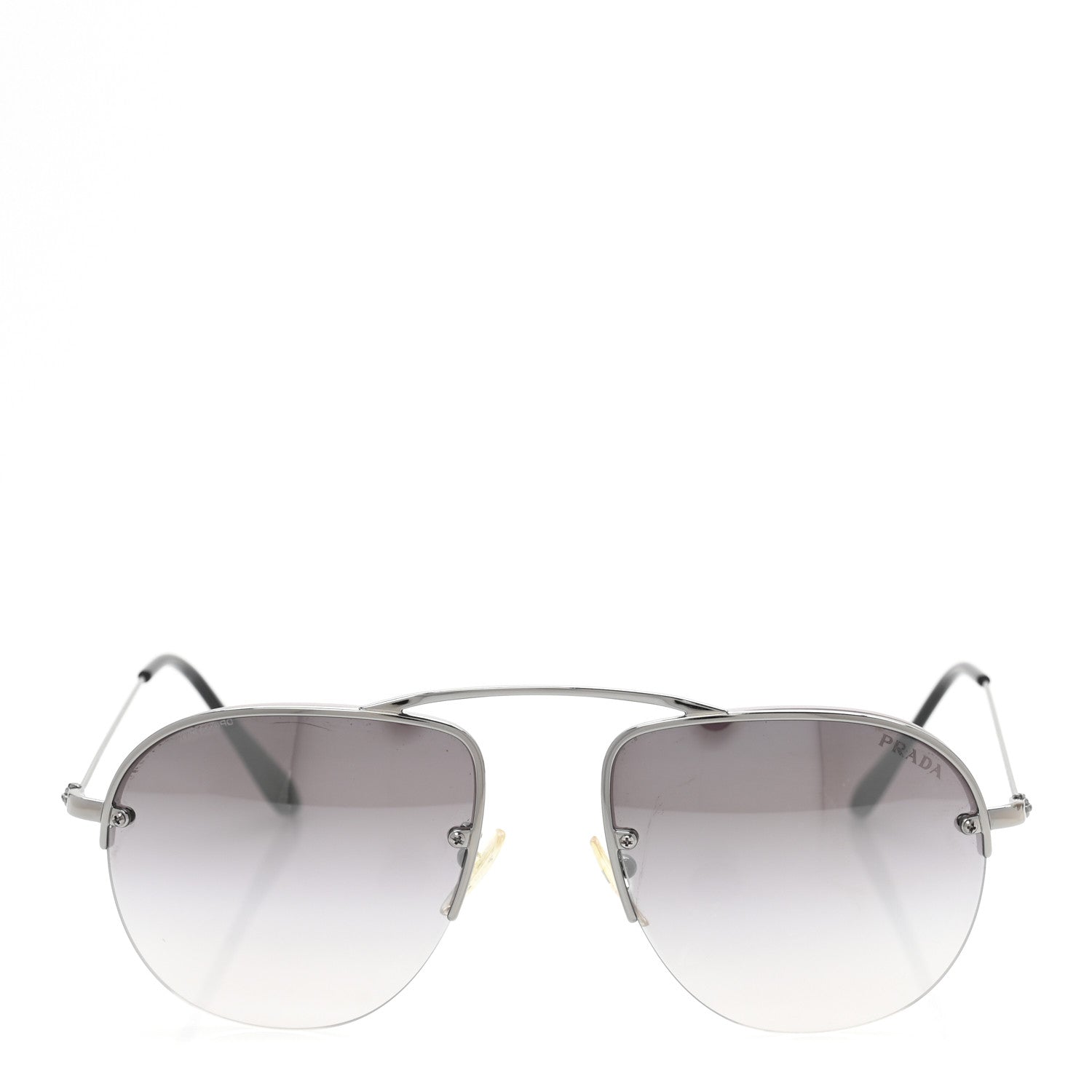 Prada Metal Aviator Sunglasses SPR58O Silver Black 2 of 8