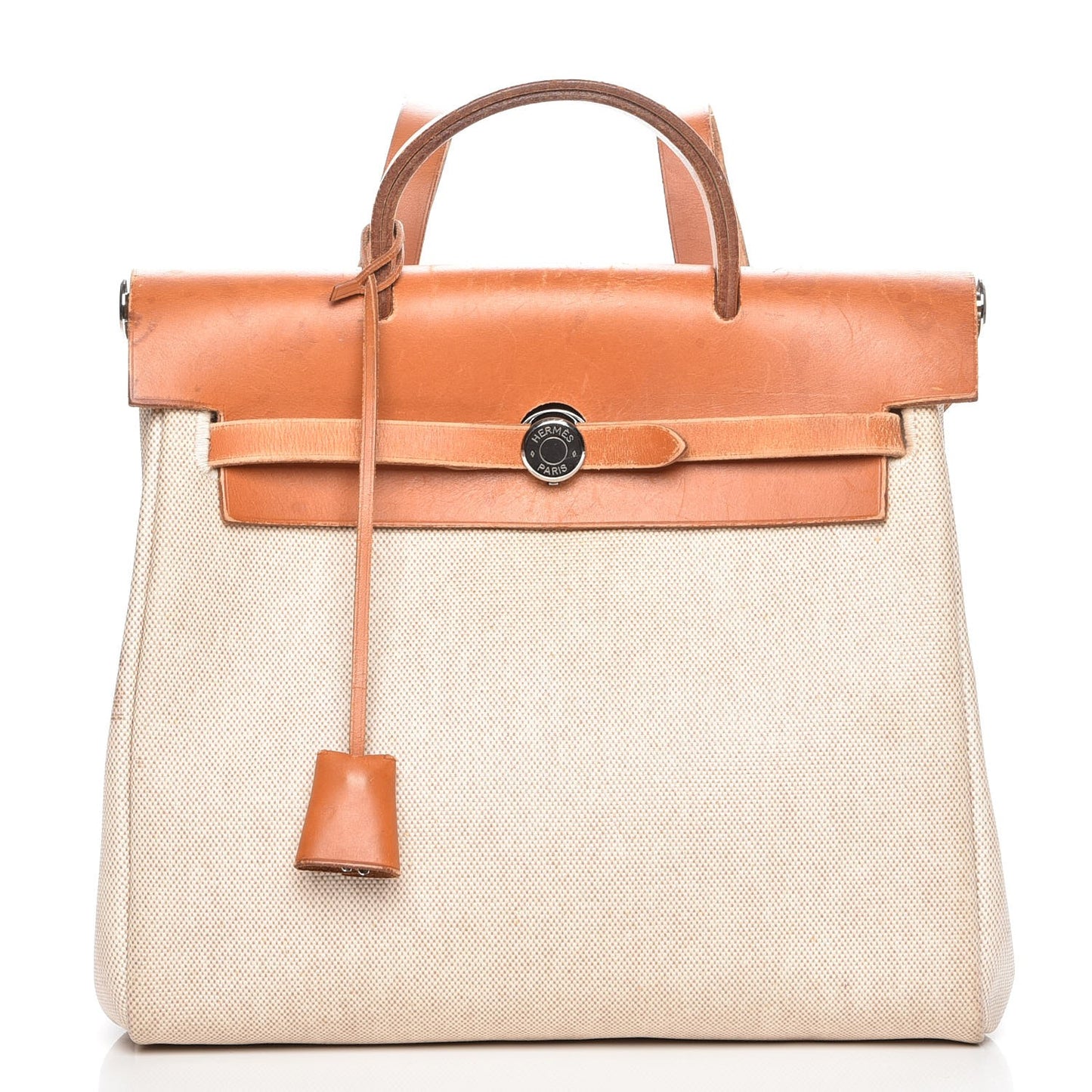Toile Vache Calfskin Herbag 30 PM Backpack Natural