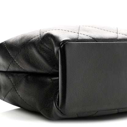Chanel Shiny Lambskin Quilted Large Hobo Bag Black 9 of 10