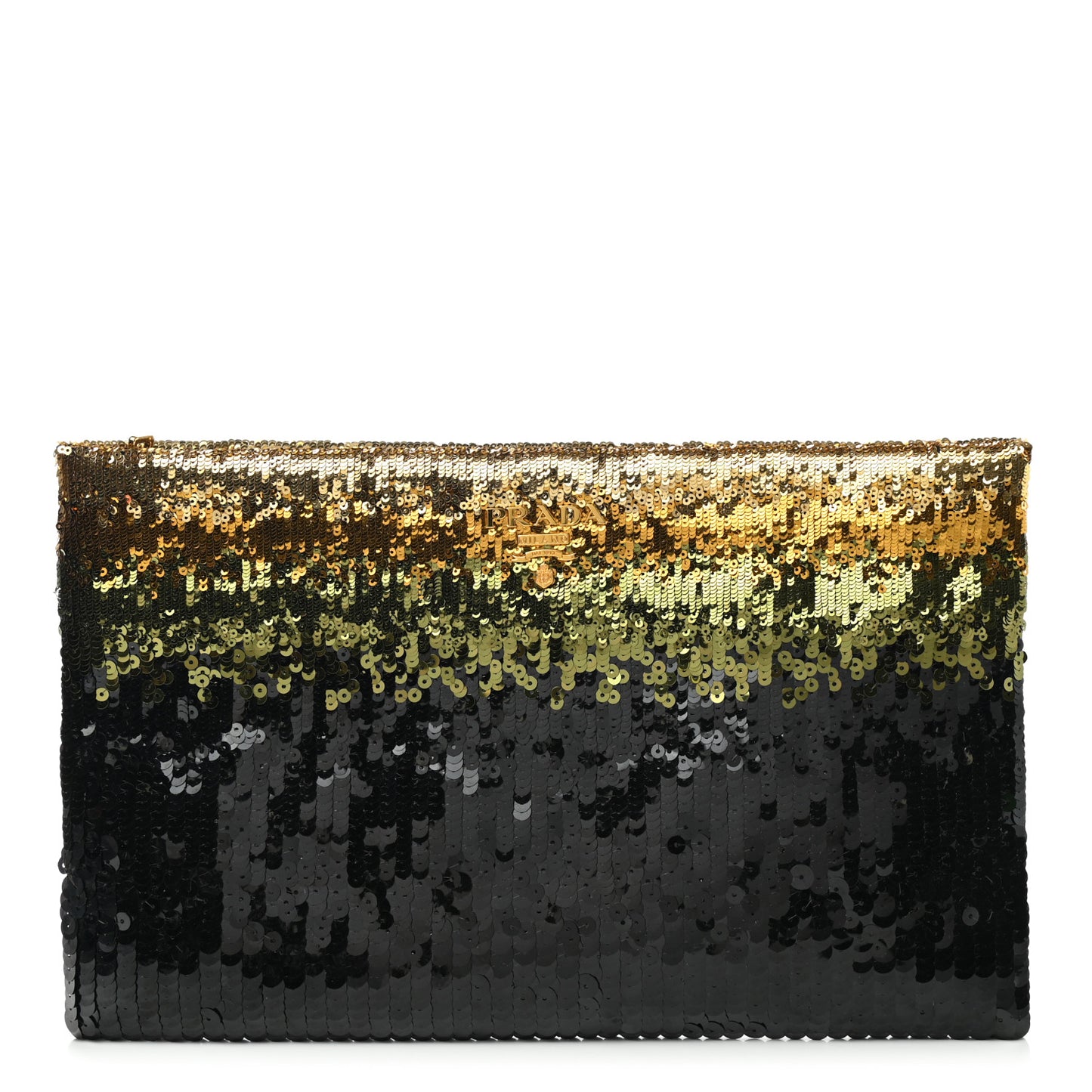 Sequin Ombre Clutch Black Green Gold