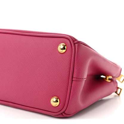 Prada Saffiano Lux Micro Galleria Double Zip Tote Fuxia 11 of 13