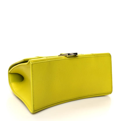 Balenciaga Grained Calfskin Small Hourglass Top Handle Bag Lime 3 of 16