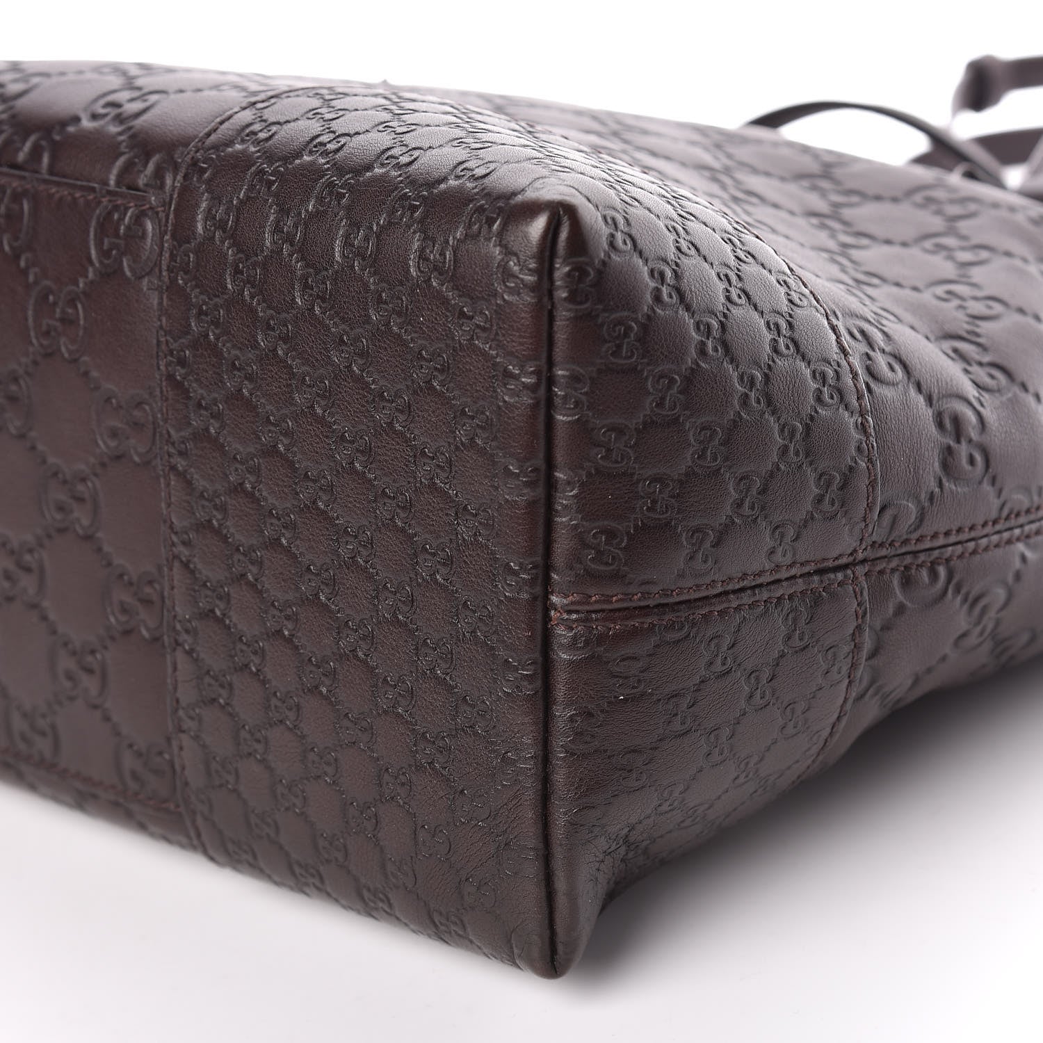Gucci Guccissima Medium Bree Foldover Tote Chocolate 6 of 12