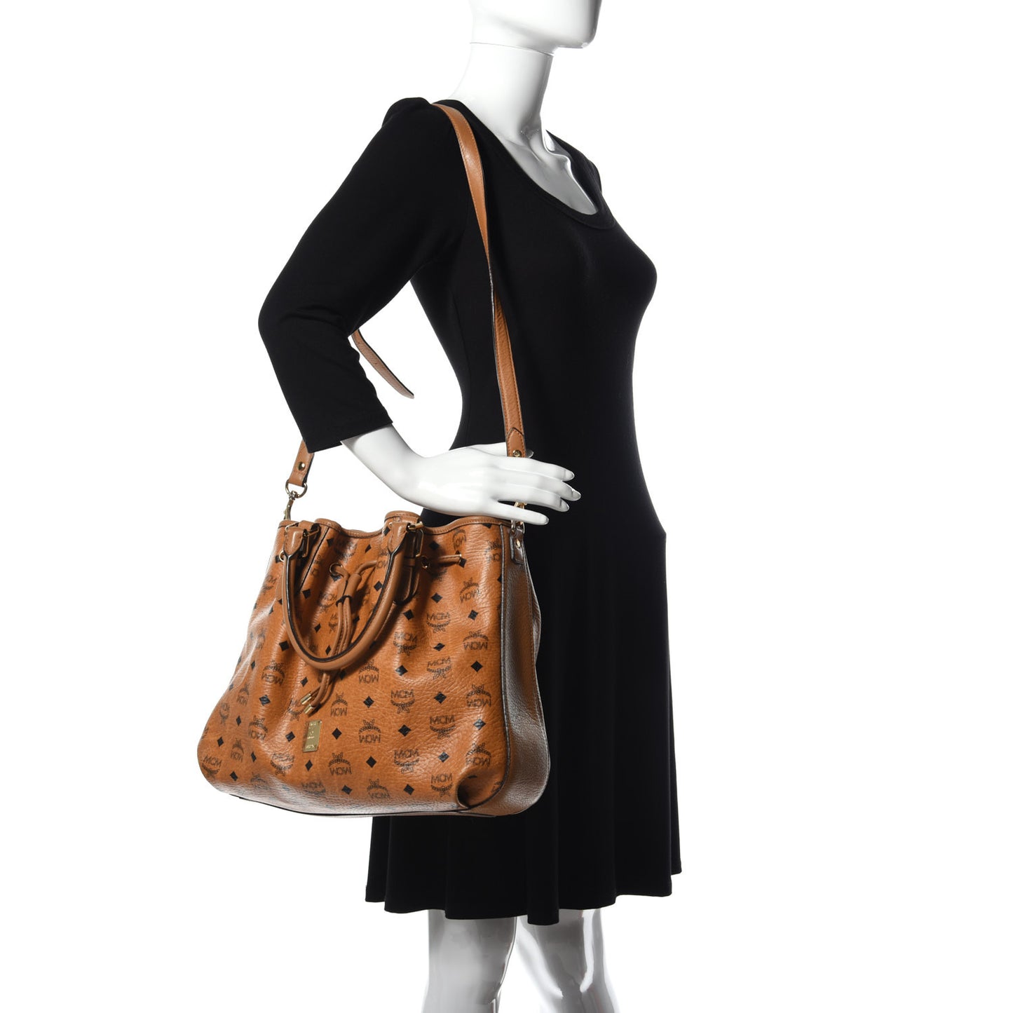 Visetos Medium Drawstring Shopper Cognac