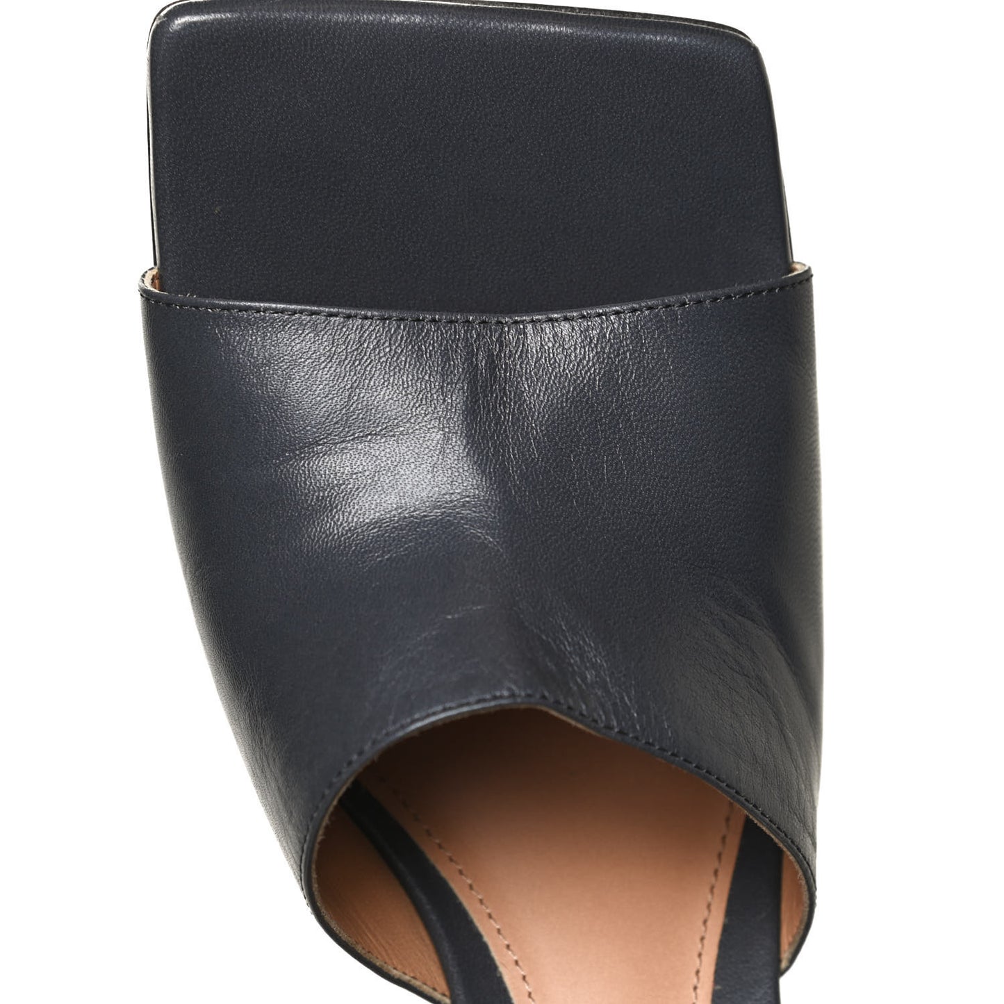 Lambskin Stretch Mule Sandals 38.5 Light Graphite