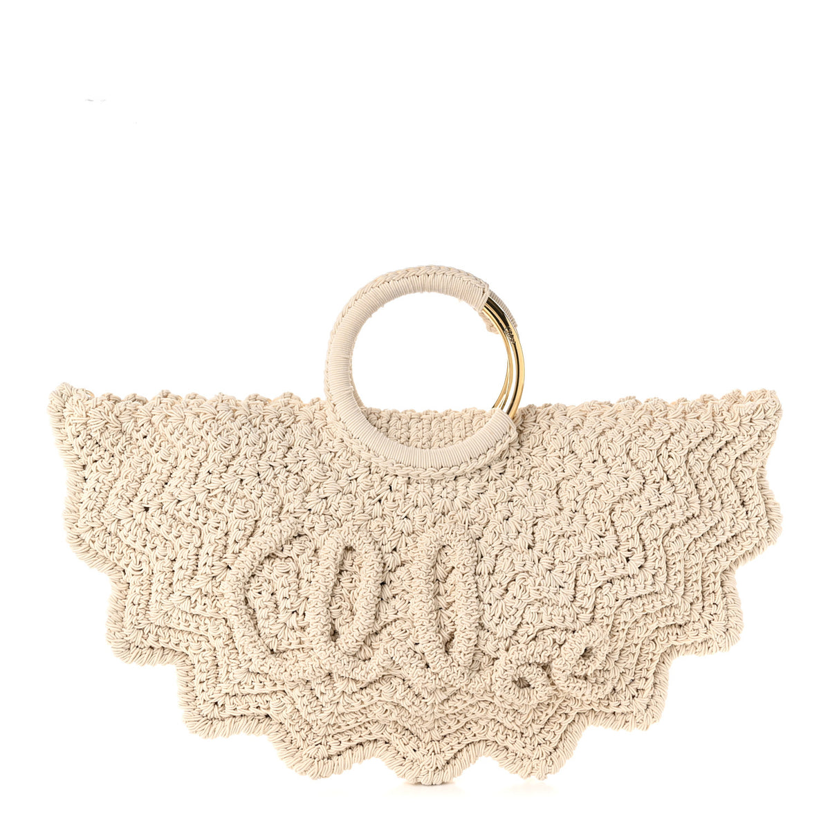 Chloe Crochet Paravent Small Bracelet Tote Bag  Off White 1 of 9