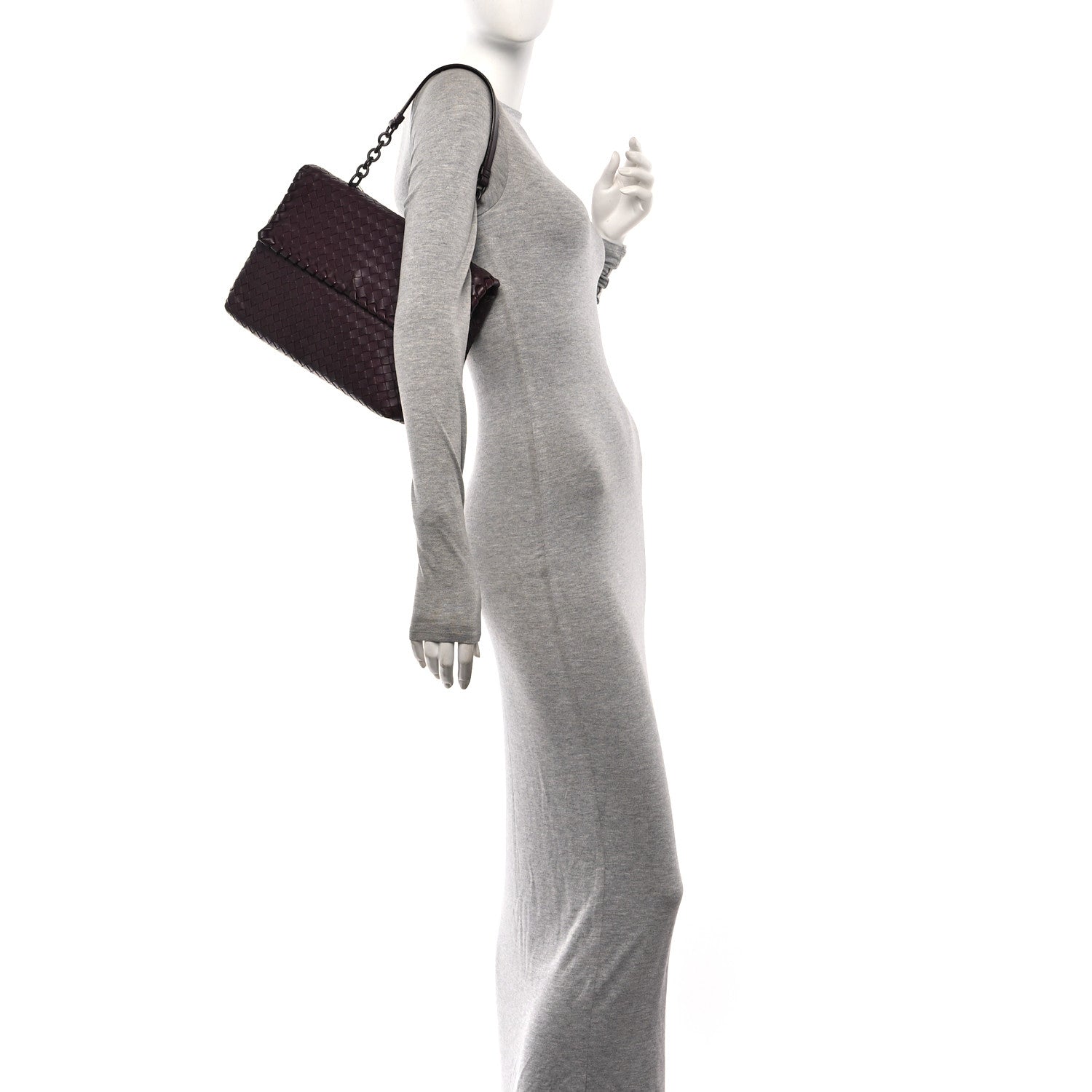 Bottega Veneta Nappa Intrecciato Large Olimpia Bag Burgundy 2 of 12